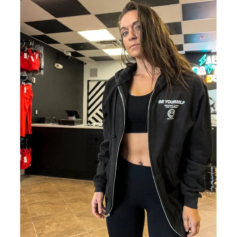 Price Rollback Salty Savage Unisex “Be Yourself” Zip Up Hooded Sweatshirt