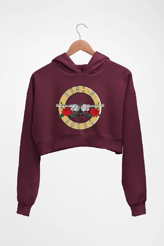 Take Advantage Guns and Roses Crop HOODIE FOR WOMEN