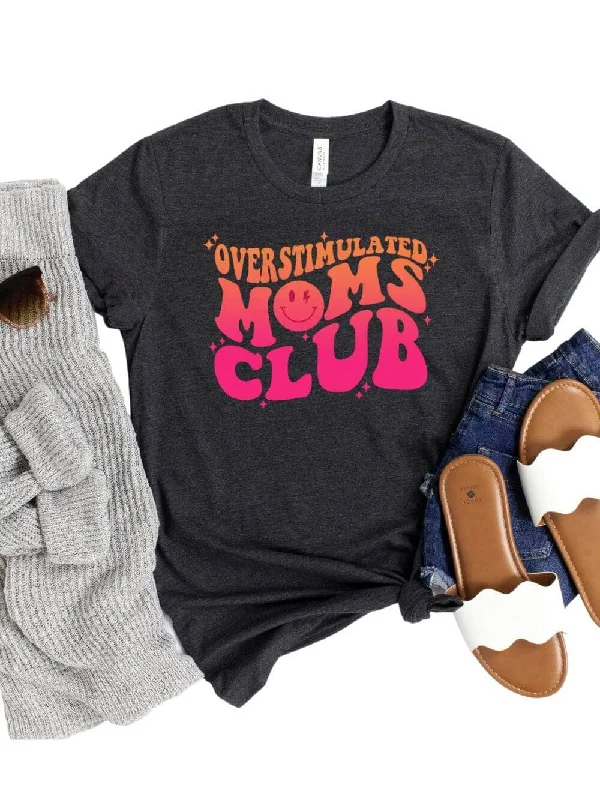 Unbeatable Prices Overstimulated Moms Club Retro Orange & Pink Graphic T-Shirt