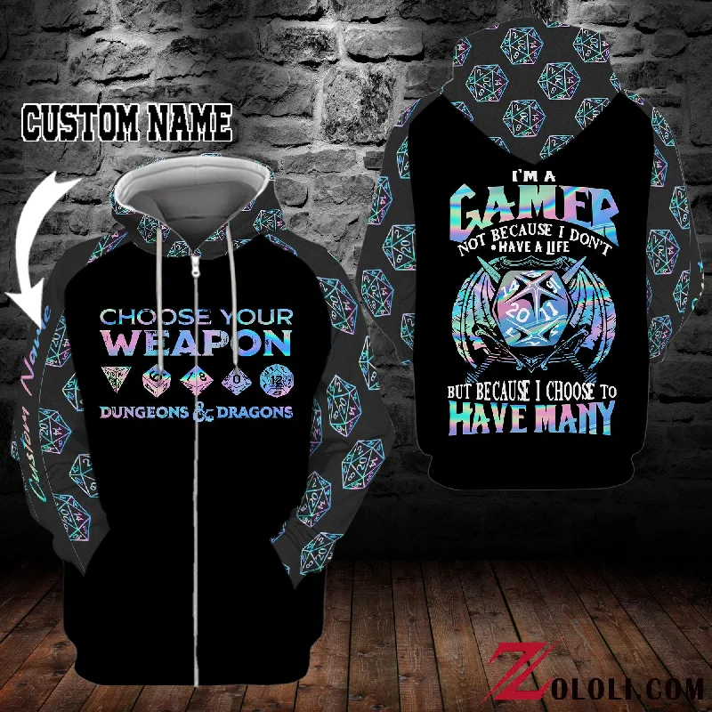 Online Specials D&D Choose your weapon hoodie 3D Custom TTM