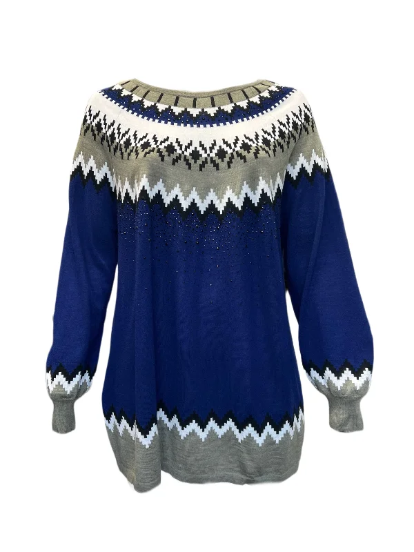 Take Advantage Marina Rinaldi Women's Blue Albume Knitted Sweater NWT