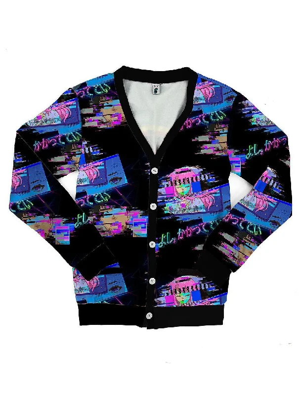Discount Mania Retro Anime Glitchcore Cardigan Sweatshirt