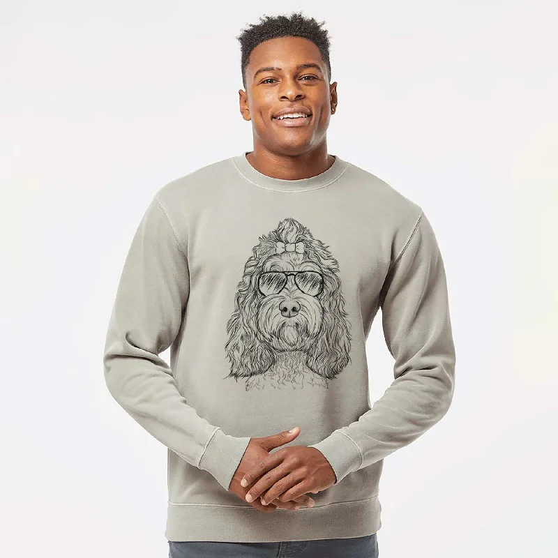 Weekend Deal Aviator Chloe the Cockapoo - Unisex Pigment Dyed Crew Sweatshirt