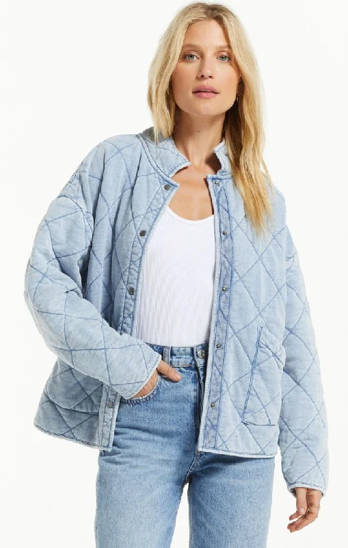 Get It Before It’s Gone Maya Knit Denim Jacket - Washed Indigo