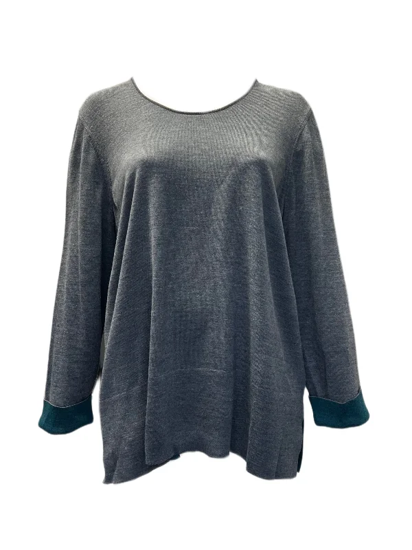 Shop and Save Marina Rinaldi Women's Grey Uma Knitted Sweater NWT