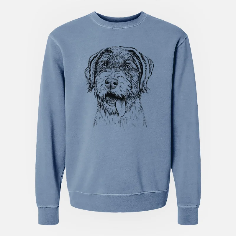 Midnight Madness Bare Hazel the German Wirehaired Pointer Mix - Unisex Pigment Dyed Crew Sweatshirt