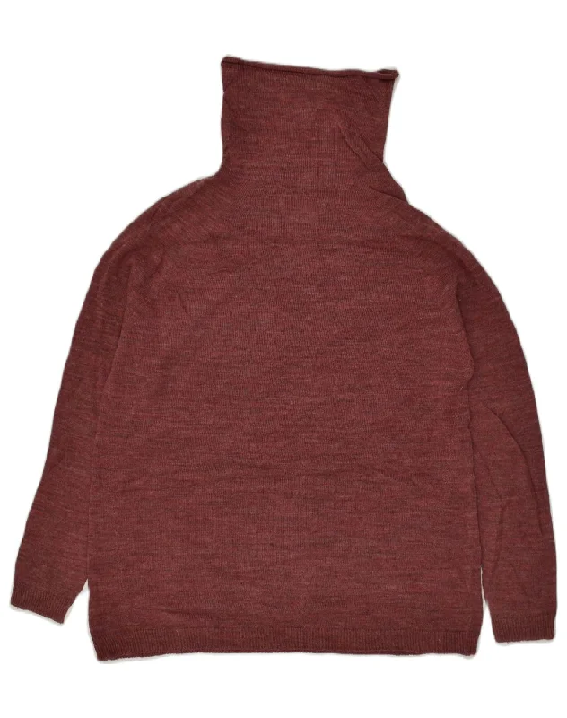 Price Smash REPLAY Womens Oversized Roll Neck Jumper Sweater UK 10 Small Burgundy