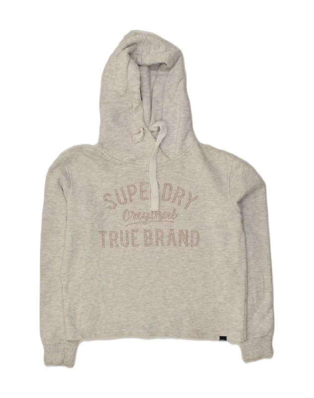 Overstock SUPERDRY Womens Heritage Graphic Hoodie Jumper UK 10 Small Grey