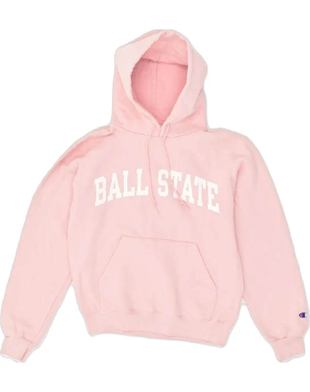 Deal Mania CHAMPION Womens Graphic Hoodie Jumper UK 10 Small Pink